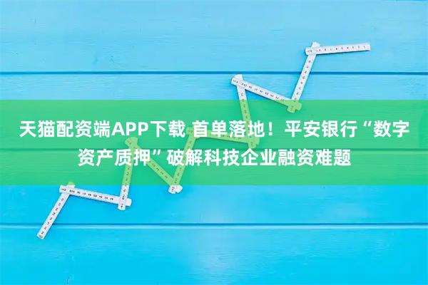 天猫配资端APP下载 首单落地！平安银行“数字资产质押”破解科技企业融资难题