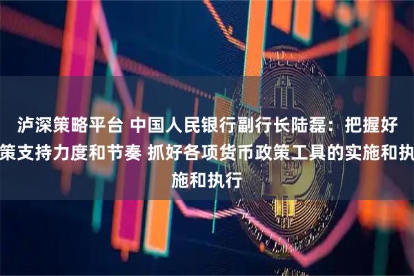 泸深策略平台 中国人民银行副行长陆磊：把握好政策支持力度和节奏 抓好各项货币政策工具的实施和执行